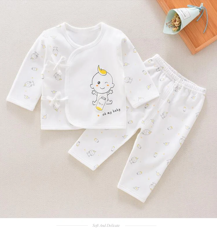 Newborn Baby Underwear Set Cotton Clothes for 0-3 Months Baby Spring Autumn Clothes Autumn Pants Soft Girls Boys Dress 2PCS Suit