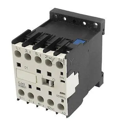 CJX2-K0601 24 вольт катушка 35 мм DIN Rail 6A три полюса 3P 1NC AC контактор