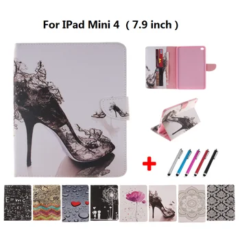 

High Heels Girl Tablet Case For iPad Mini 4 Cover Water Purple Orchids Caqa For iPad Mini 4 7.9 inch Flowers Cover 7.9" Coque