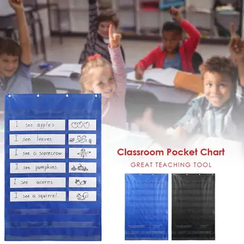 

Classroom Pocket Chart with Hook Hanging Daily Schedule Pocket Chart Teaching Tools for Home School