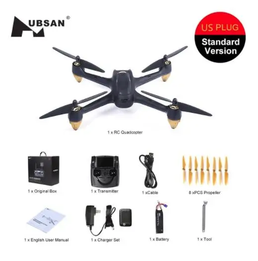 Hubsan H501S X4 RC дроны Квадрокоптер 5,8G FPV Бесщеточный 1080P HD камера RTF режим следования за мной Квадрокоптер вертолет RC игрушечные дроны - Цвет: Standard US Plug