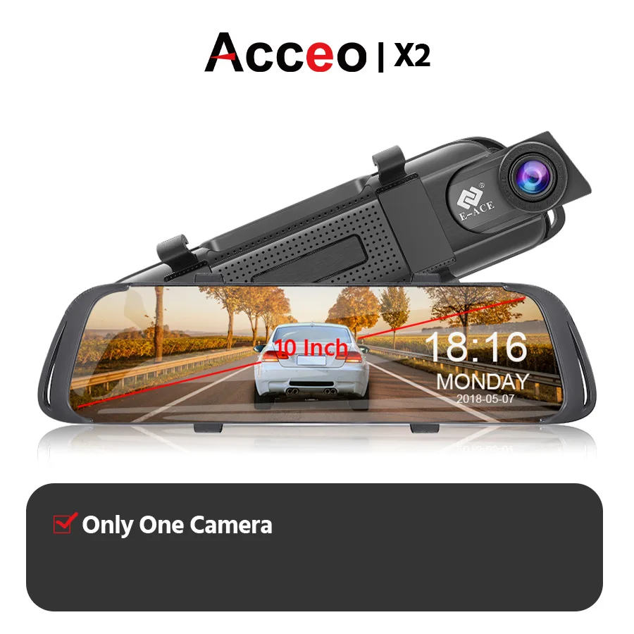 Acceo X2 10 дюймов Автомобильный видеорегистратор зеркало видеорегистратор FHD 1080P двойной объектив авто камера видео регистратор с камерой заднего вида DVRs Регистратор