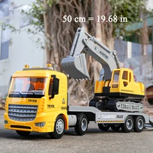 

Children's Big Crane Toy Large Crane Model Boy Excavator Trailer Combination Set Toy Car Engineering Truck Crane