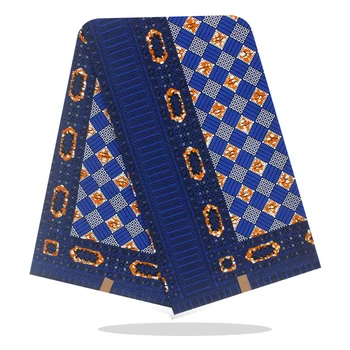 

100%Cotton Fabric Real Soft High Quality Veritable African Wax Prints Fabric 6 Yards Ankara Style Sewing Material HL19-96