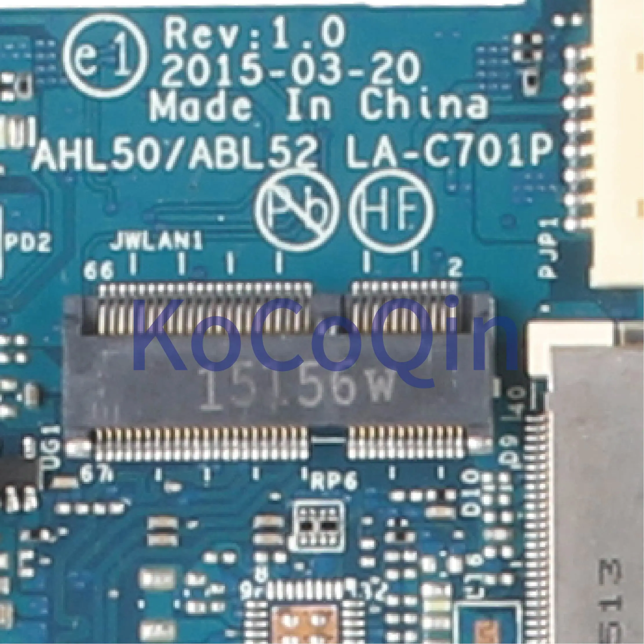 New  KoCoQin Laptop motherboard For HP Pavillion 15-AC 250 G4 I5-5200U Mainboard AHL50/ABL52 LA-C701P 81