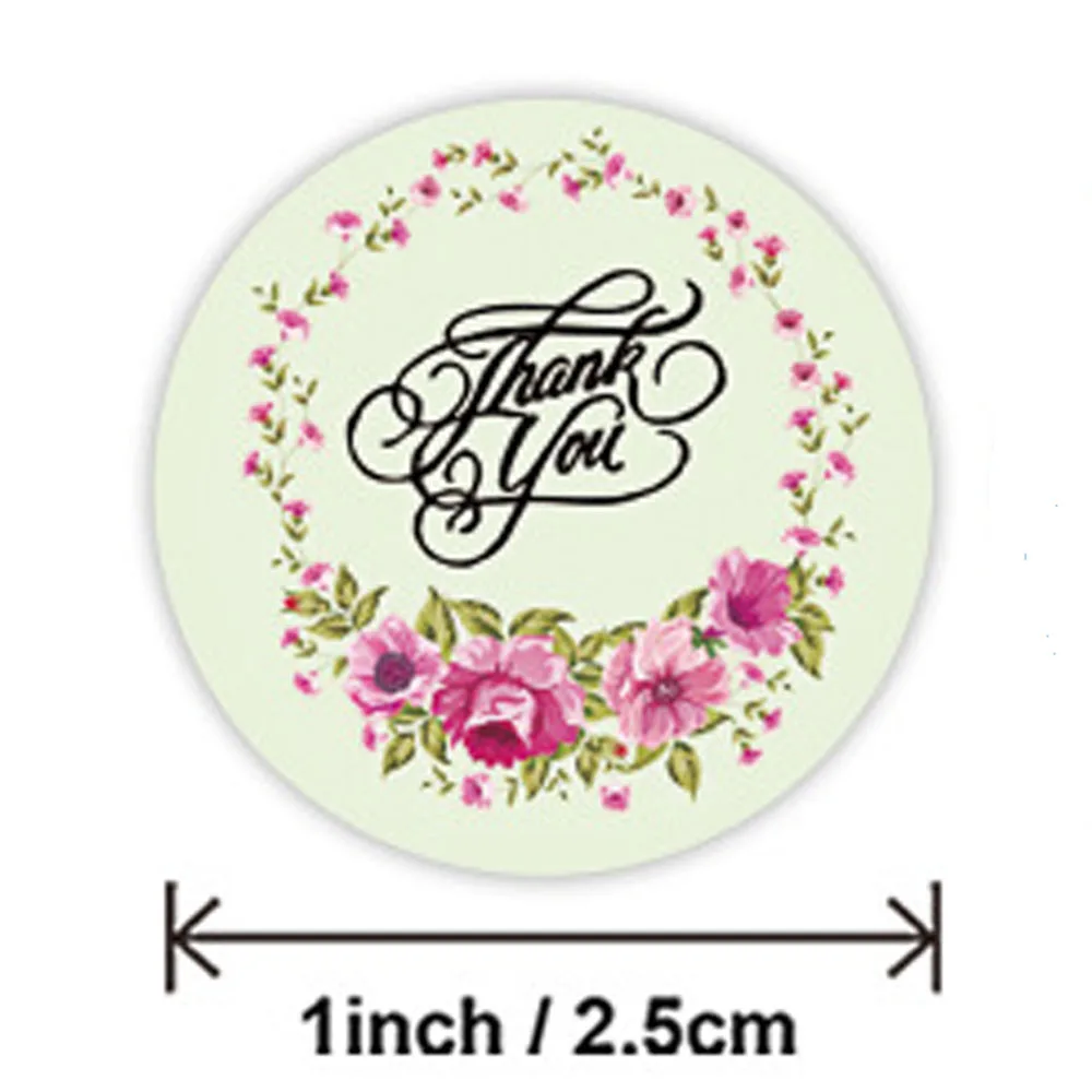 50-500 stücke 1 Zoll rundes Muster Party Hochzeit Dekoration Aufkleber Blume danke Aufkleber feiern Festival Geschenk Siegel Shop Kinder – Detail 2