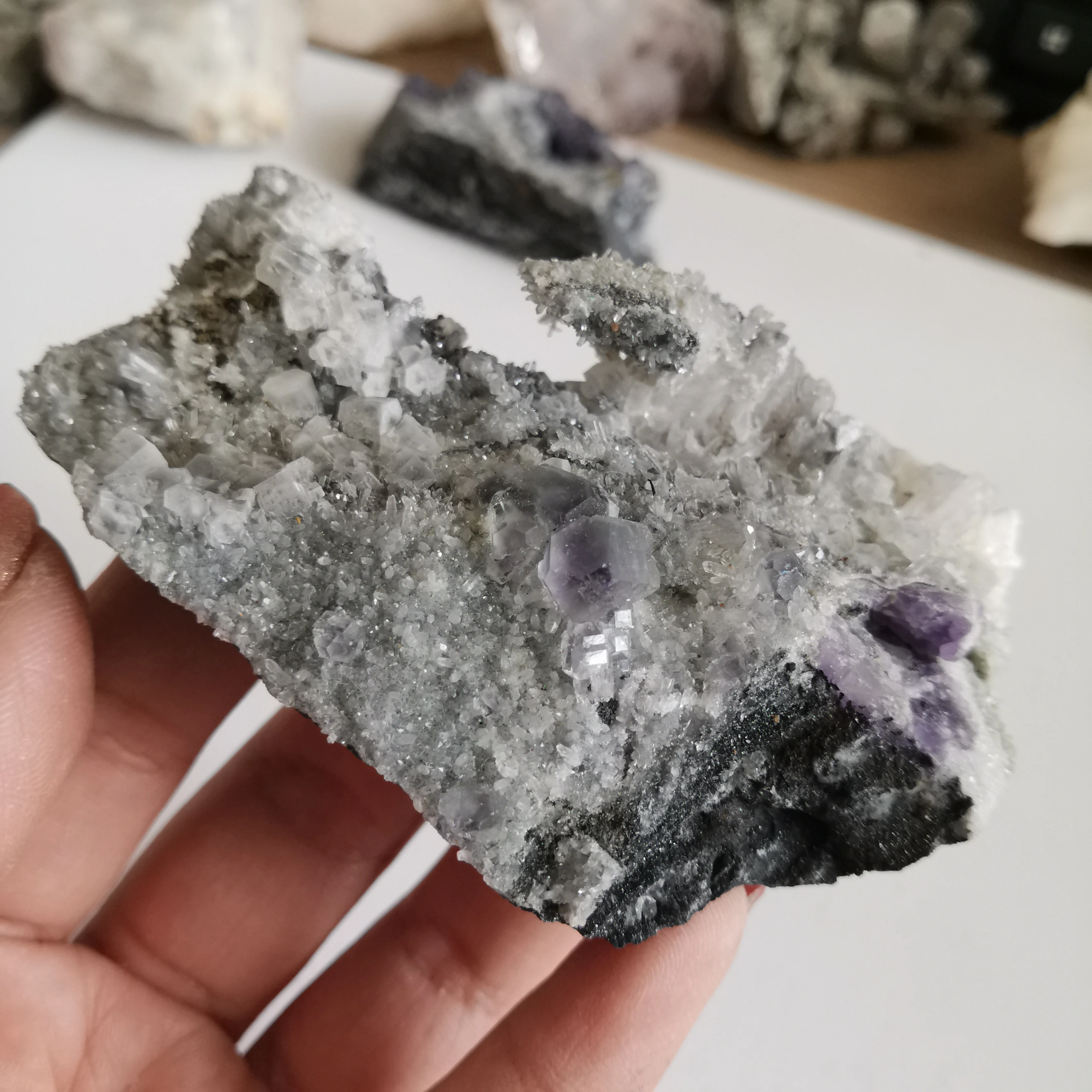 121 г заживляющий Кристалл кластер образец флюоритовый кварц камень|decoration products|decor