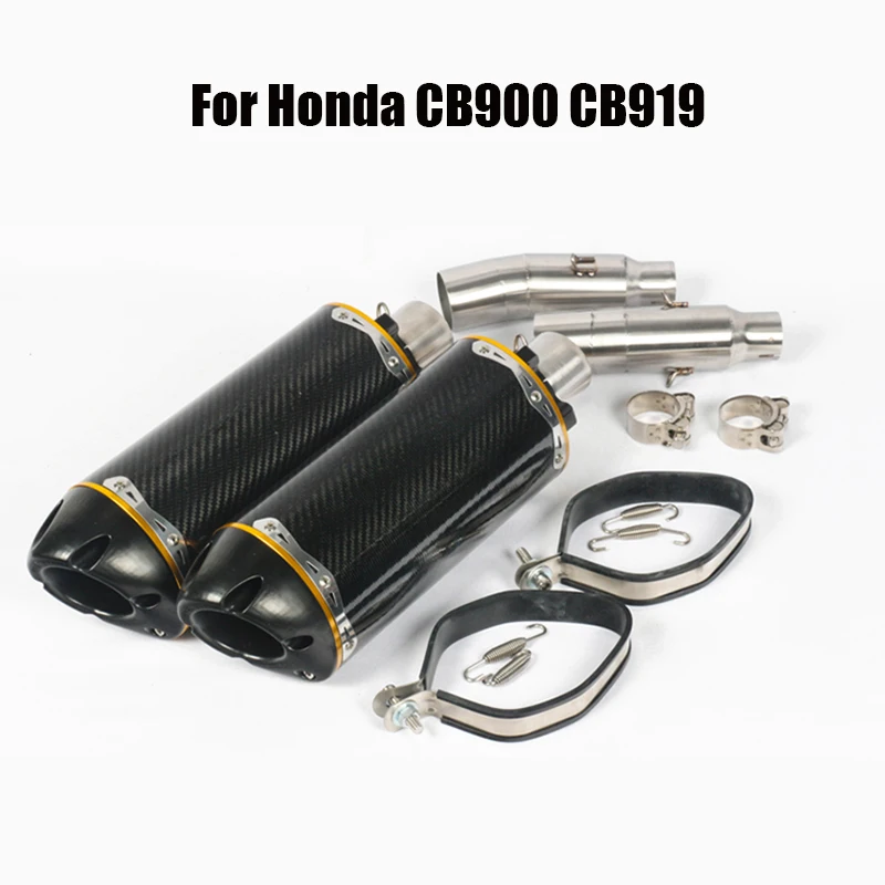 

For Honda CB900 CB919 Exhaust System Middle Pipe Escape Connect Link Tube 51mm Carbon Fiber Exhaust Pipe Motorcycle Muffler Tips