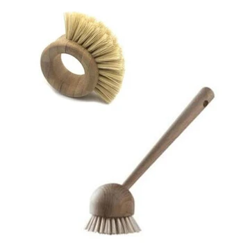 

2Pc Wooden Handle Pan Pot Brush Dish Bowl Washing Cleaning Brush Household Kitchen Cleaning Tools