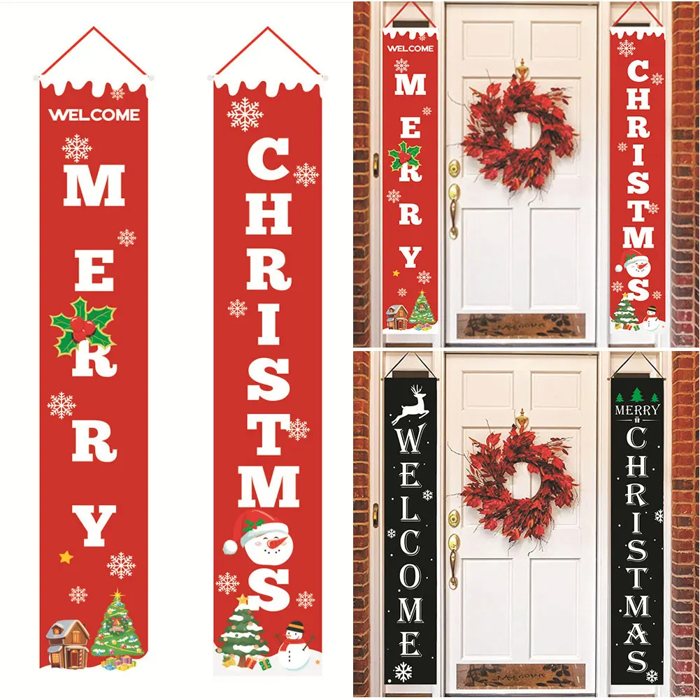 

Rectangle Party Pendant Oxford Cloth Festival Decorations Christmas Banner Drop Door Display Hanging Sign Garden Holiday Home