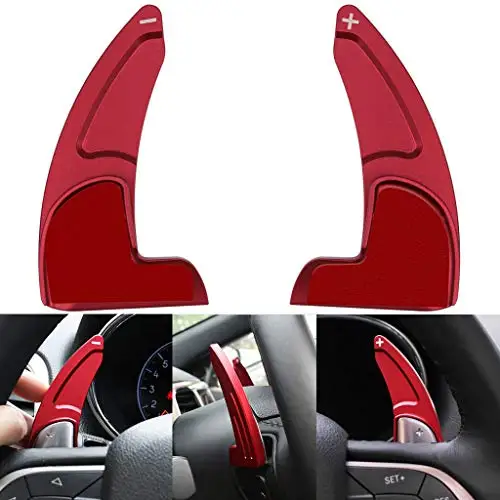 Рулевое колесо Расширенный сдвиг весло для Jeep Grand Cherokee- Shifter расширения крышки отделка алюминий(матовое серебро - Цвет: Красный
