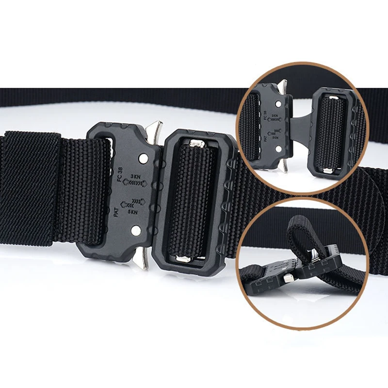 Tactical Belt Military Belt Army Combat Training Outdoor Hunting Adjustable High Quality Nylon Belt Security Accessories