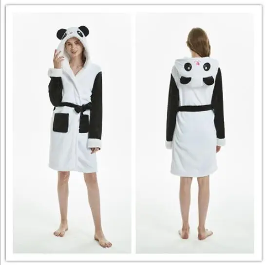 Panda Женская накидка, пижама szlafrok, халаты для подружки невесты, забавная Пижама, милый банный халат для невесты - Цвет: Panda