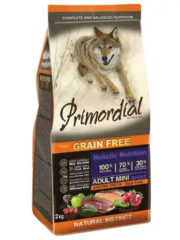 

Dog food. I think no cereal ParaMount MINI duck American and trout. Sack de 2Kg.