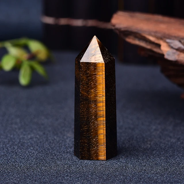 Natural Tiger Eye Crystal Point Healing Stone Quartz Crystal Wand Crafts Mineral 50-80mm for Home Decoration Ornaments DIY Gift 5