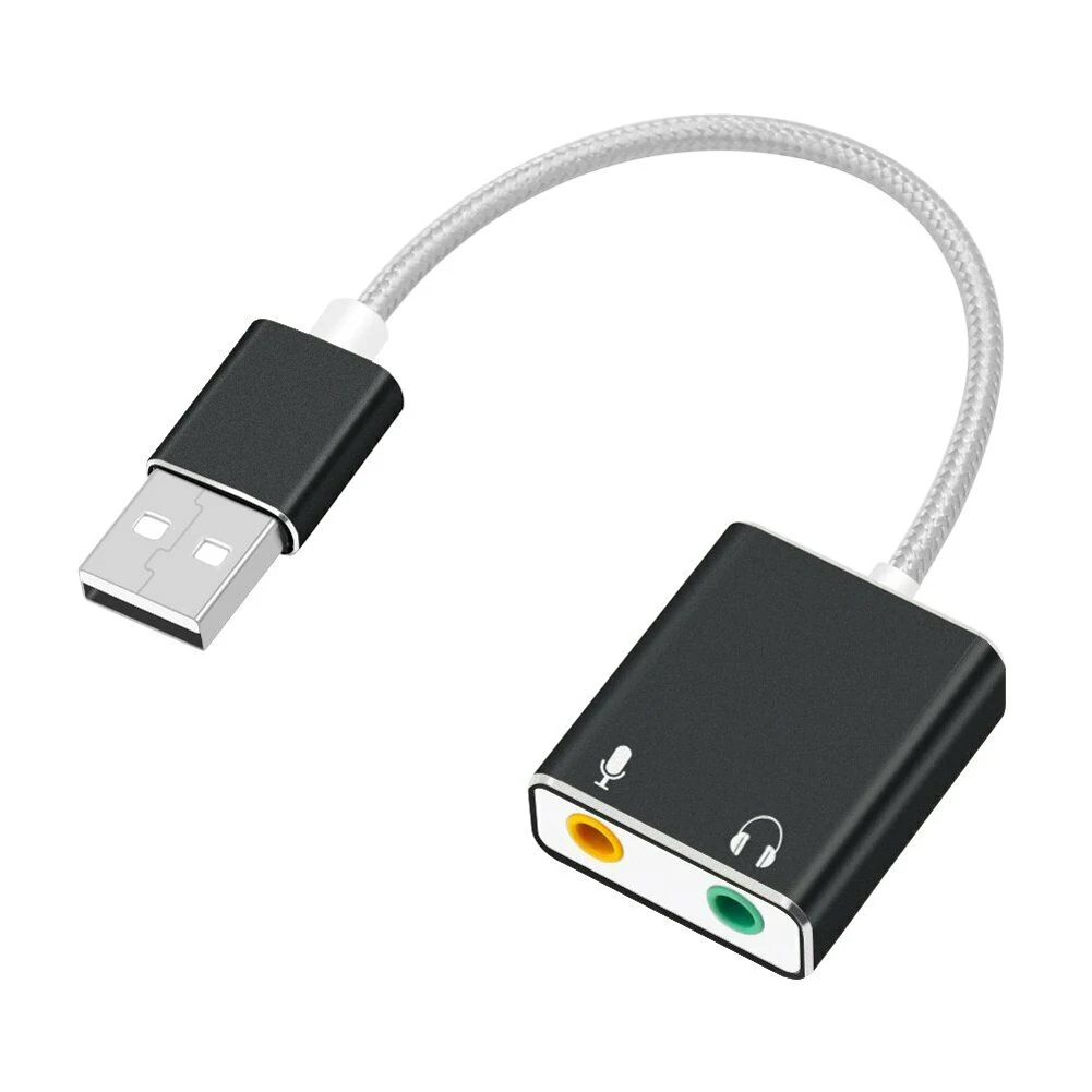 Внешний USB 2,0 3D Виртуальный 7,1 канальный аудио адаптер звуковой карты 3,5 мм usb type-AStereo выходной разъем для персонального компьютера ноутбука