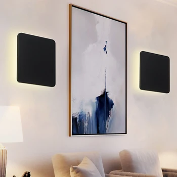 

New-Indoor LED Wall Lamp Living Room Decoration Wall Light Home Lighting Fixture Loft Stair Light Square Aluminum AC90-265V