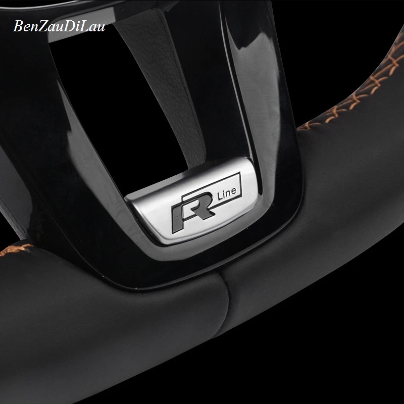 

Car Steering Wheel Decoration Sticker R Logo Metal Decal For Volkswagen Golf 7 Jialv Magotan B8 Passat