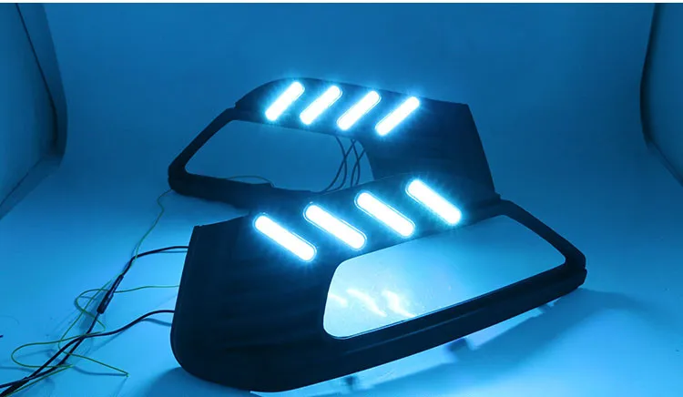 EOsuns led drl дневные ходовые огни для MG 6 2010- с динамическим движущимся желтым поворотным сигналом и синий Ночной свет для бега