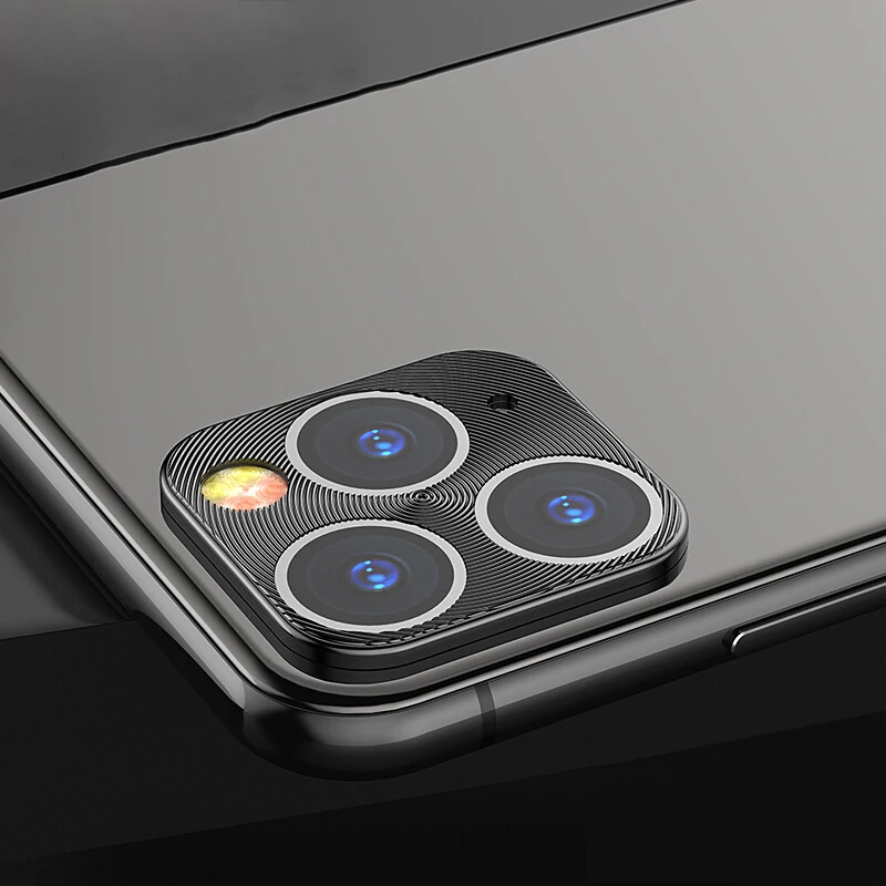 Для iphone 11 Pro Max задняя камера линзы протектор для iphone 11 Pro XS кольцевой чехол для iphone 11 XS Max металлическая защита для камеры - Цвет: black