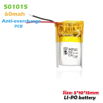 

501015 3.7v 60mAh Lithium polymer Rechargeable Battery For MP3 MP4 DIY bluetooth headphone Recorder Remote control LiPo cells