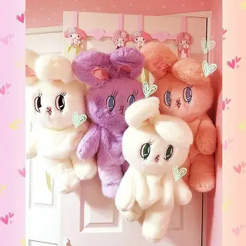 

Cartoon big eyes soft cute rabbit backpack plush backpack solid color pp cotton filling cute gift casual new small capacity 2020