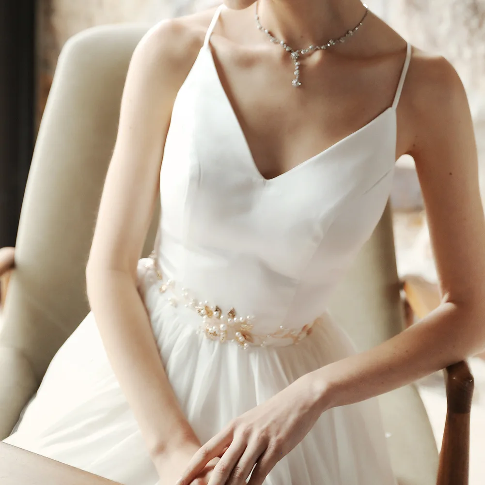 2019 Creative Bride Wedding Belt Joker Handmade Pearl Waist Chain Bridal Jewelry Women Female Girls Dress Strap | Свадьбы и