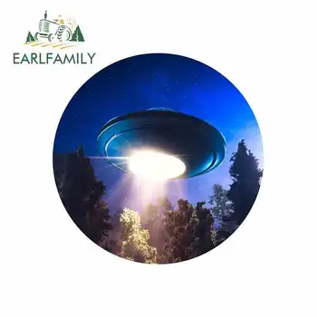 

EARLFAMILY 13cm x 13cm for Alien UFO Funny Car Stickers Vinyl Graphics JDM RV VAN Fine Decal Car Accessories Logo Cartoon Oem