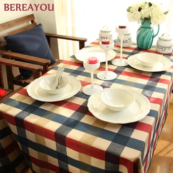 

Cotton Table Cloths Lattice Restaurant Tablecloth Korean Home Textile decor For Living room Dining nappe de table rectangulaire