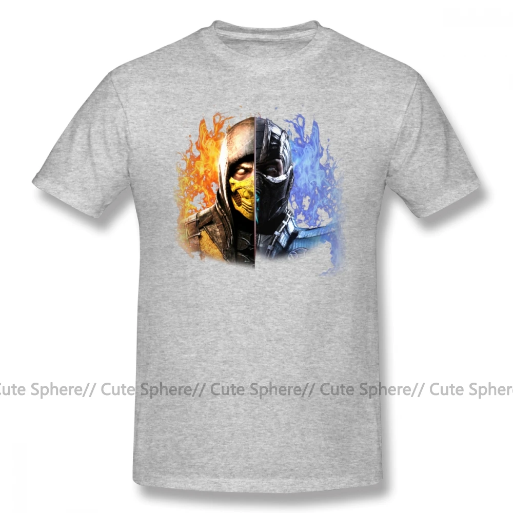 Sub Zero футболка Mortal Kombat X футболка смешная ХХХ Футболка короткий рукав хлопок Повседневная графическая Мужская футболка - Цвет: Gray