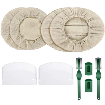 

Round Linen Cloth Oval Linen Liner Cloth for Bread Proofing Basket,Dough Scraper,Dough Tool for Home Cooking Baking