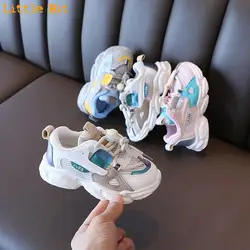 Boys' Shoes 2021 New Sports Children's Single Mesh Girls' Breathable Dad Middle Baby Girl Shoes