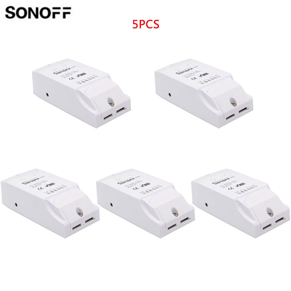5PCS TH16 Switch 5 шт. Sonoff TH16 TH10 WiFi умный переключатель AM2301 датчик температуры и влажности DS1820 водонепроницаемый датчик температуры и влажности - Комплект: 5PCS TH16 Switch