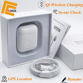 

TWS Earphones Qi Wireless Charging Bluetooth Earbuds Rename Headphone GPS Location Size 1:1 for Android Apple phon Good Quality