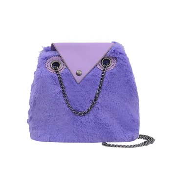 

Cartoon Owl Shaped Shoulder HandbagS Plush PU Women Cute Satchel Crossbody Bags Youth Ladies Simple Versatile Bag