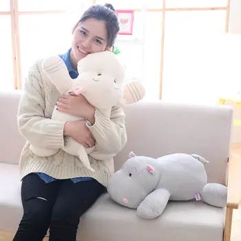

1pc 28/40/50cm Kawaii Hippo Plush Dolls Stuffed Soft Down Cotton Animal Pillow Cute Toy Birthday Christmas Gift for Children Kid