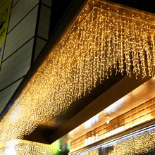 

Led Icicle Curtain String Light Fairy Led 0.4-0.6m 5M Christmas Garland For New Year Wedding Home Window Patio Party Decoration