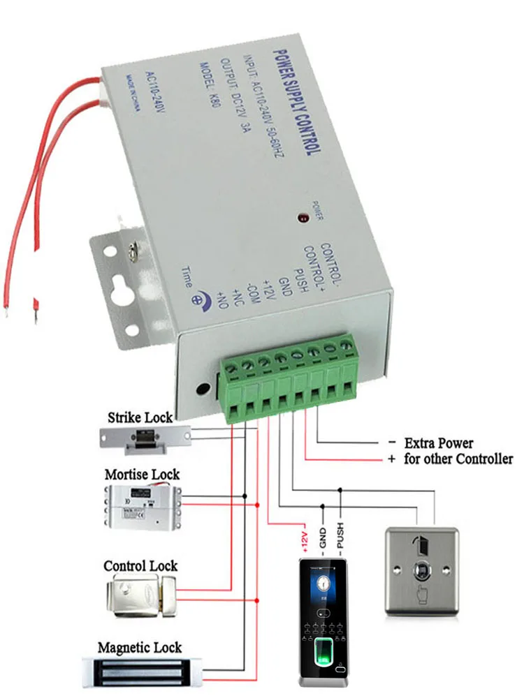 260v para controle acesso impressão digital rfid