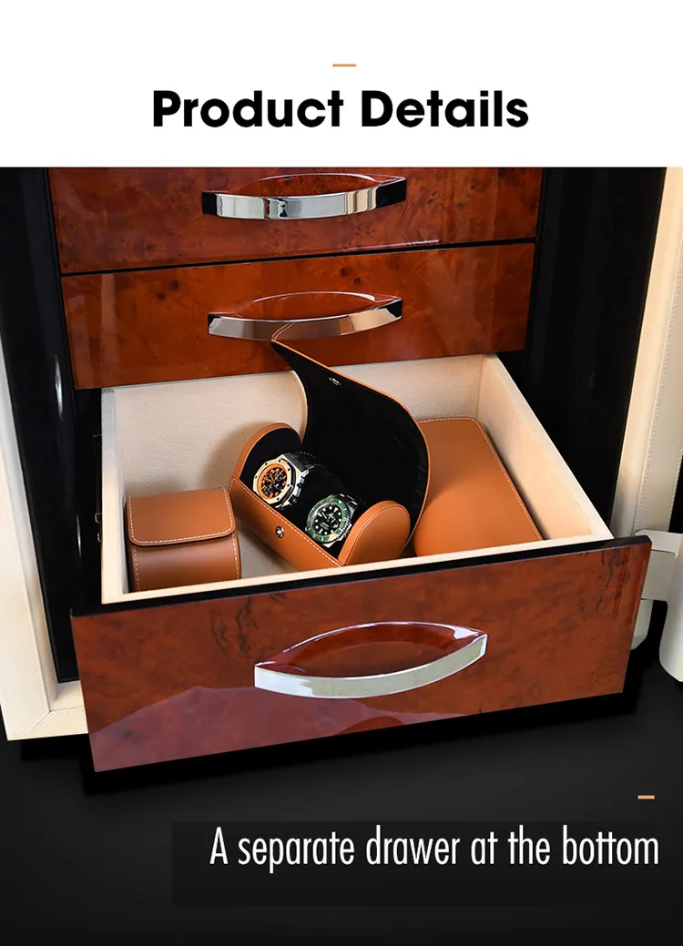 Роскошные часы winder 9 автоматические часы шкаф дисплей часы Сейф со стальной дверью/с ящиком для хранения ювелирных изделий