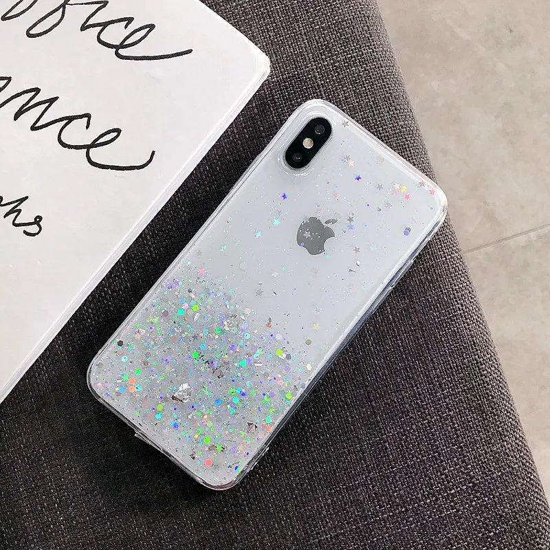 Чехол для Vivo Z5X Z1 Pro V15 V9 V7 плюс V11 V11i V5 S1 Y91 Y95 Y93 Y97 Y83 Y69 Y53 Y71 Y85 Y81 Y67 Y66 Y55 Y69 блестящий чехол - Цвет: Crystal