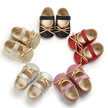 

Autumn Baby Girl Shoes Cute Bow Anti-Slip Casual Sneakers Toddler Anti-slip Soft Soled Princess Newborn Walking Shoes V