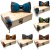 JEMYGINS Original New Design Bow tie Natural Feather Exquisite Hand Made Men Luxury Bow Tie Wooden Gift Box Set Wedding party ► Photo 1/6