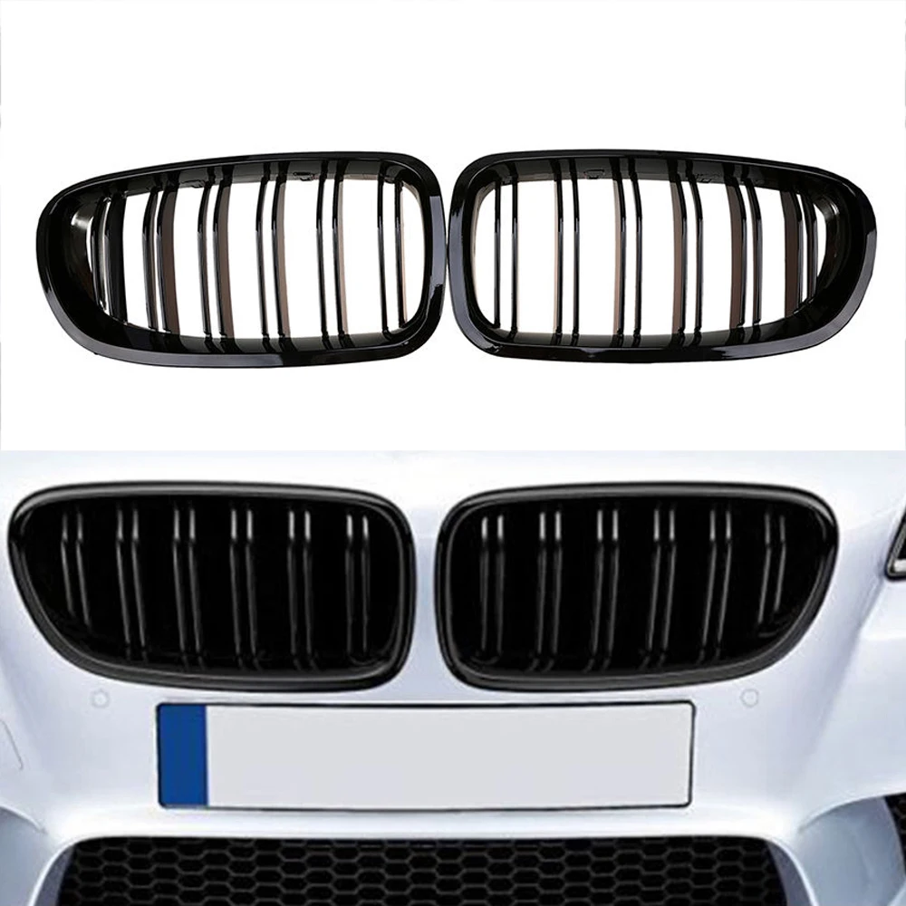 2010 2016 для BMW Sedan F10 F11 520i 530i 535i глянцевый черный передний почечный двойные ребра
