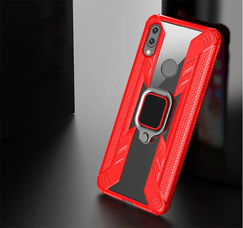 Противоударный защитный чехол для Xiaomi mi Red mi Note 8T 7 8 Pro Lite 9T mi 9T mi 8 Note 10 Pro прозрачный чехол-держатель для телефона - Цвет: Red