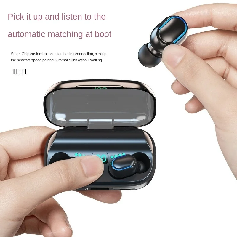 free shipping Bluetooth headset Digital display Tws5 0 binaural Wireless portable charging box Automatic matching after startup