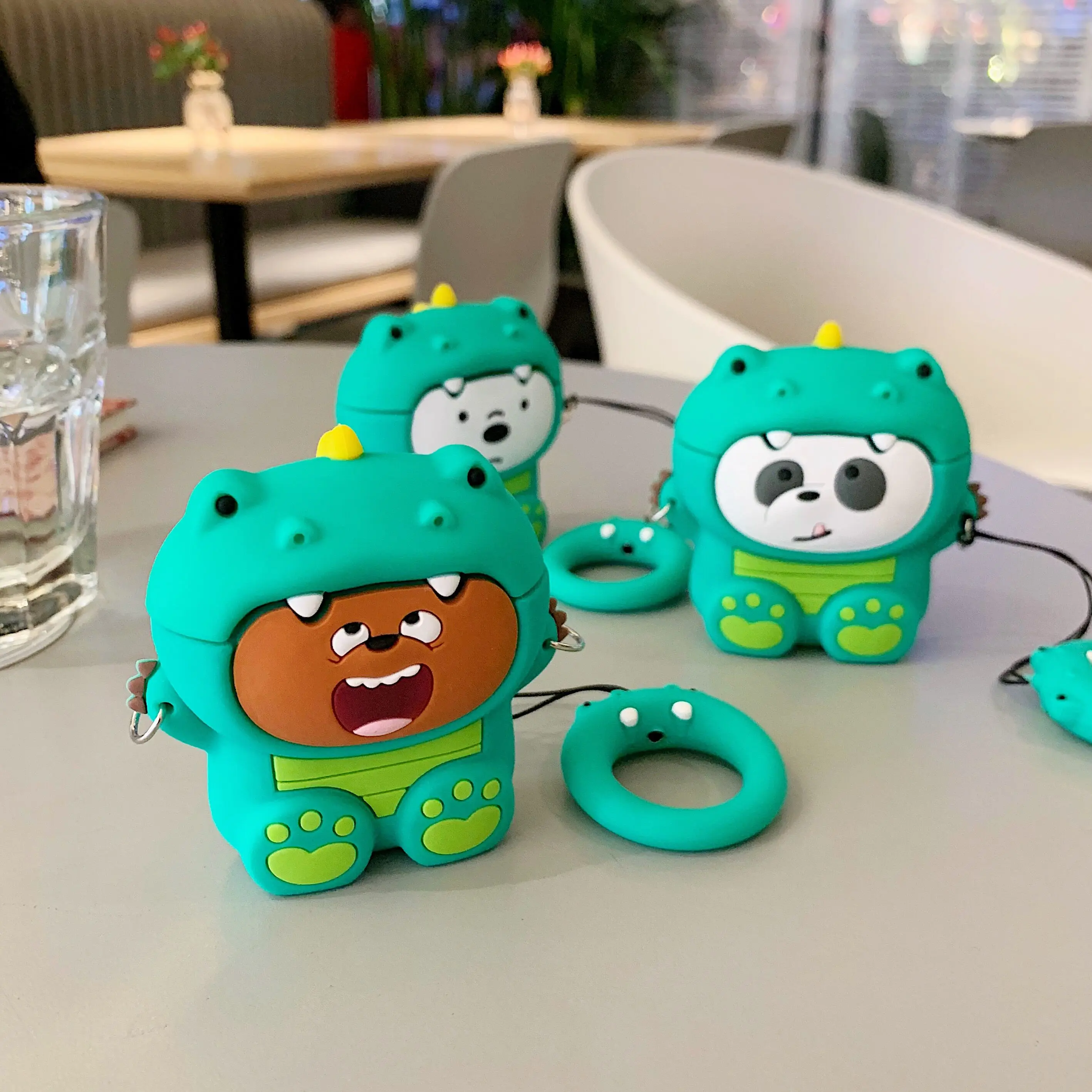 Для Airpods 1 3D чехол с милым мультипликационным принтом Мы Голые Медведи панда лед медведь гризли Динозавр для Apple Airpods 2 беспроводной чехол для наушников