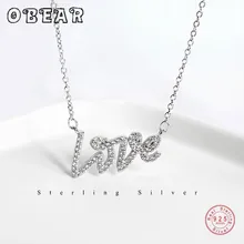 OBEAR 100% 925 пробы Серебряные кулоны с надписью любовь кубические