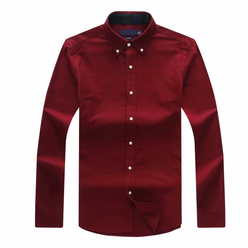 Рубашка Для мужчин рубашки модные Chemise Homme Для мужчин s клетчатые рубашки с длинным рукавом рубашка Для мужчин блузка - Цвет: 1059 Red