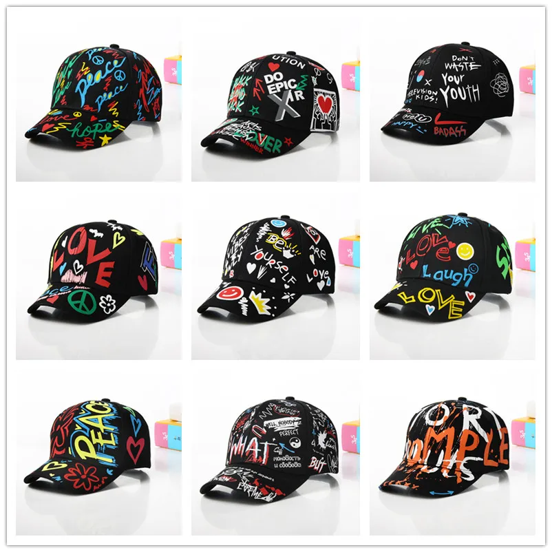 Snapback Hat Cap Baseball-Caps Graffiti Girl Kids Fashion Children Hip-Hop-Hat Printed