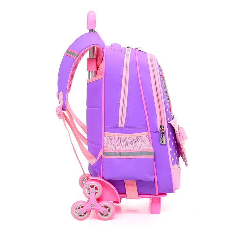 School Trolley School Bag Backpack Wheeled Children Bag For Grils Kids 2/6 Wheels Schoolbag Student Backpacks Bags